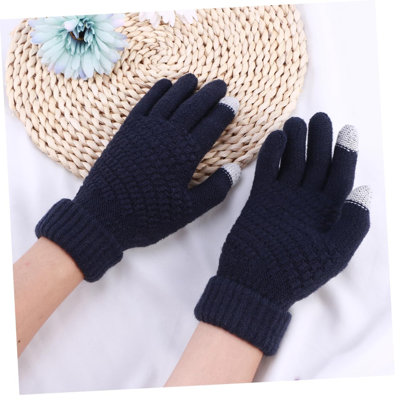 NOLITOY Adult Touchscreen Gloves for Women Merino Wool Mittens Warm Stretchy for Sports Daily Use