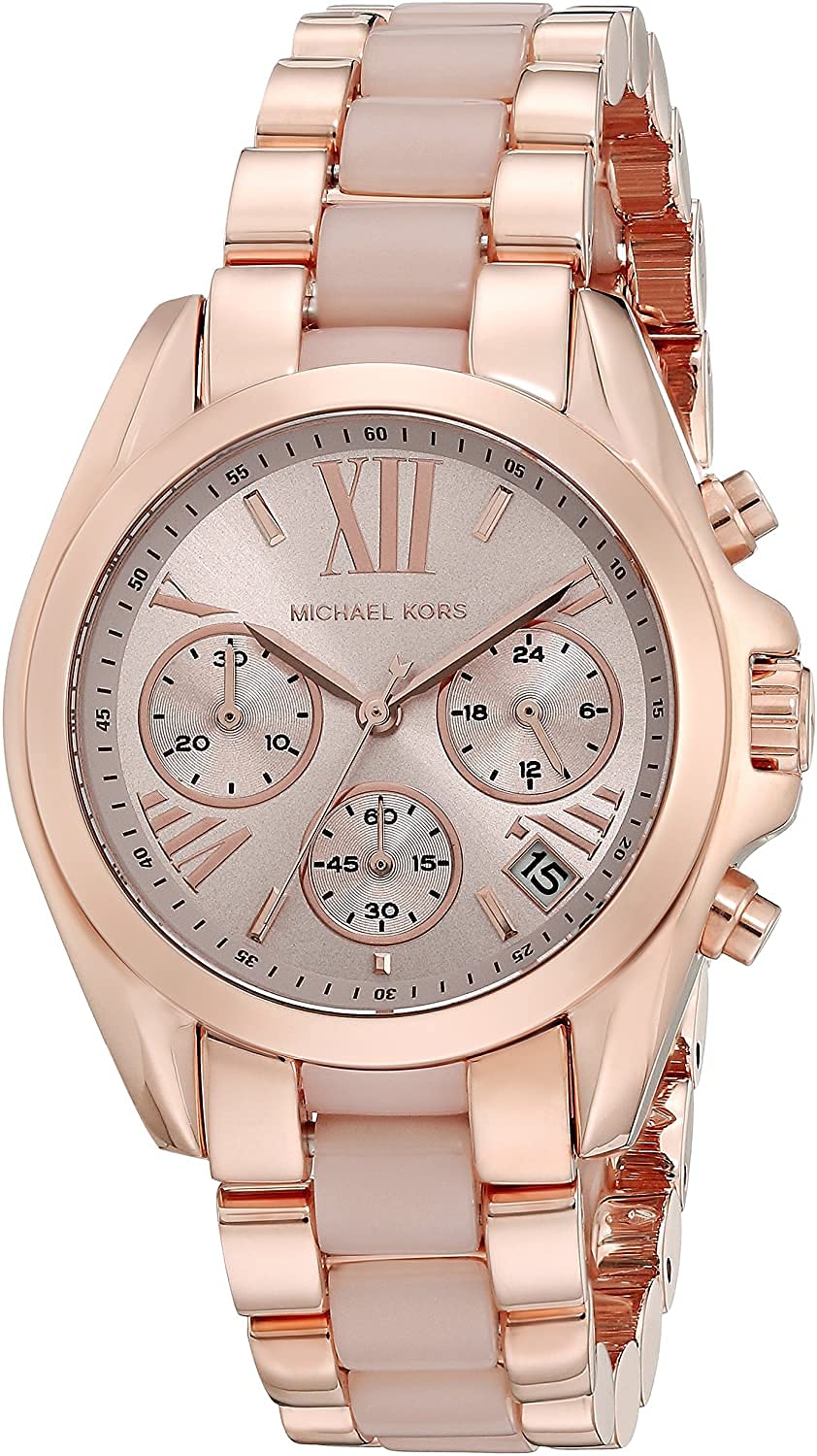 Michael-Kors MK6066 Bradshaw Mini Chronograph Rose Dial Womens Watch (B094GCG73H) Amazon Price History, Amazon Price Tracker
