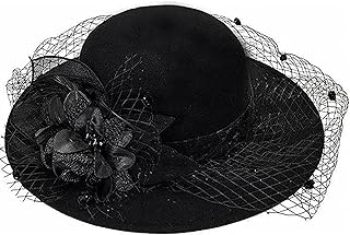 Women Organza Church Kentucky Derby Bowler Female Hat Banquet Bridal Dress Cap Hat