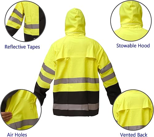 Miniatura 3 de RainRider Trajes de lluvia impermeables para hombres y mujeres, equipo de lluvia resistente, chaqueta reflectante de alta visibilidad, pantalones