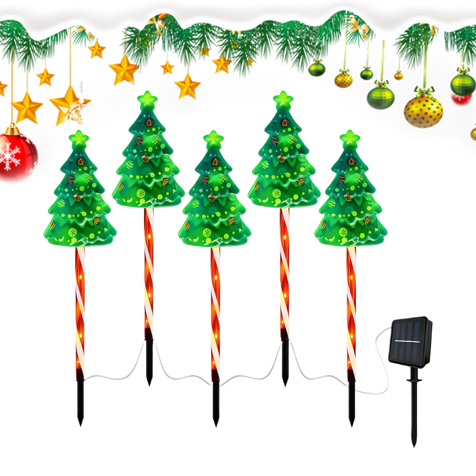 Luz de árbol de Navidad solar para iluminar tu entrada y camino