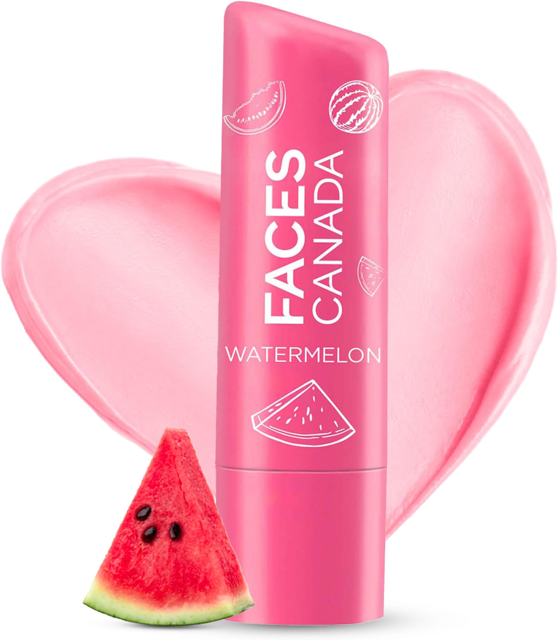 FACESCANADA FACES CANADA Color Lip Balm - Watermelon 02, 4.5g | Pink Tint | 12HR Moisture | SPF 15 | Shea Butter, Vitamin C & E Enriched | Hydrating & Nourishing For Dry Chapped Lips | Softens Lips