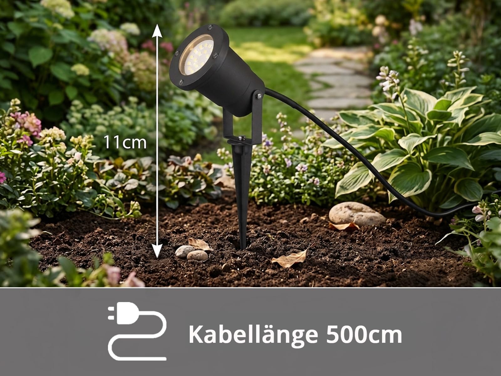 meineWunschleuchte Garten-strahler mit Erdspieß, schwenkbare Baumstrahler