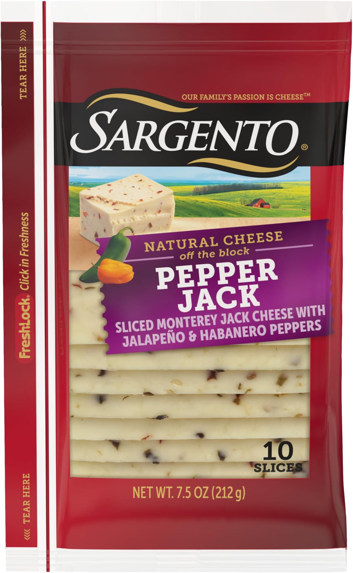 Sliced Pepper Jack Natural Cheese, 10 slices