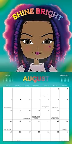 Miniatura 7 de Calendario de pared inspirador afroamericano 2024 de niña negra