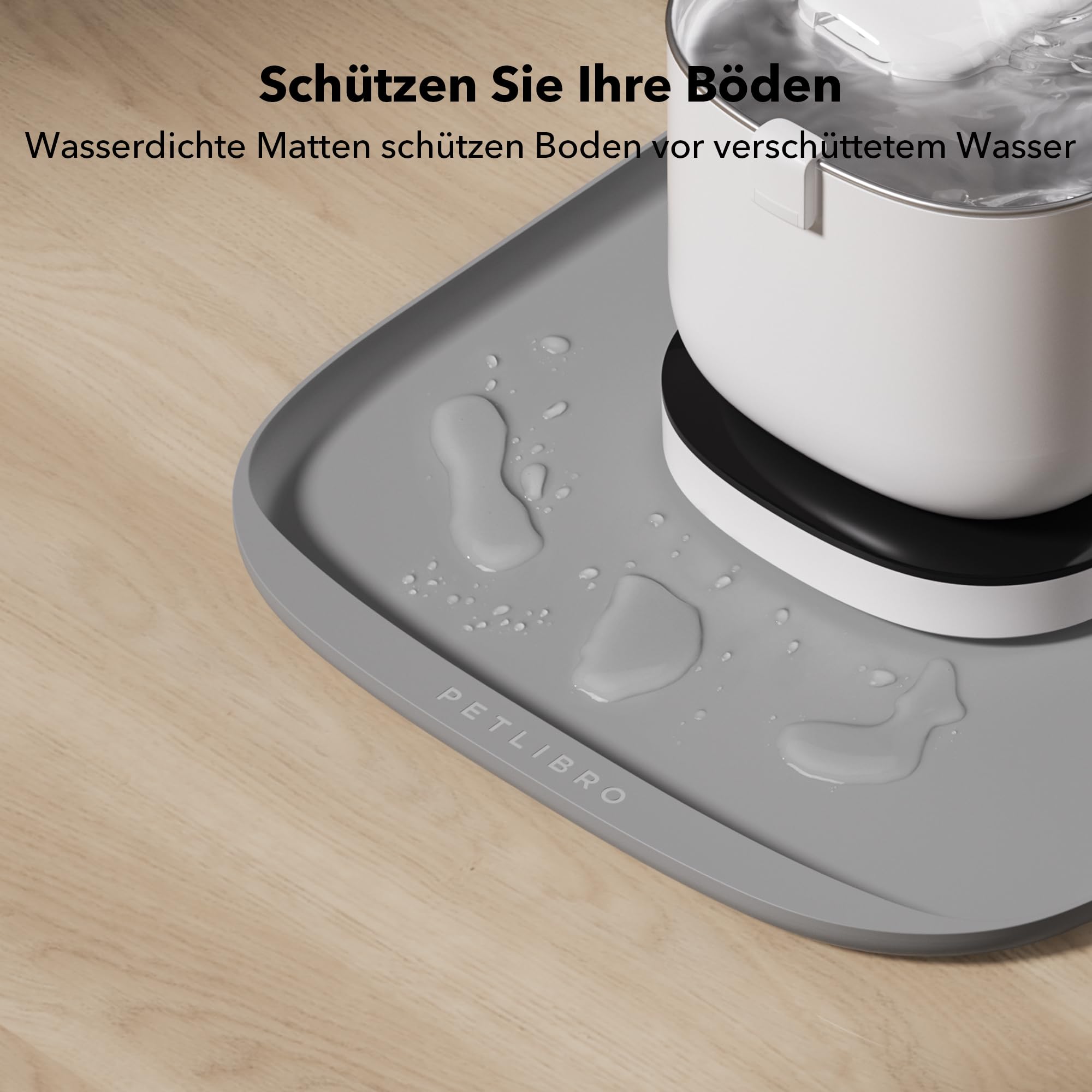 PETLIBRO Kattenvoermat, verdikt, vaatwasmachinebestendig, gemakkelijk schoon te maken, verhoogde rand - 1p munthoogte en antislip, waterdicht, geurloos, huisdiervriendelijk, ideaal voor hond