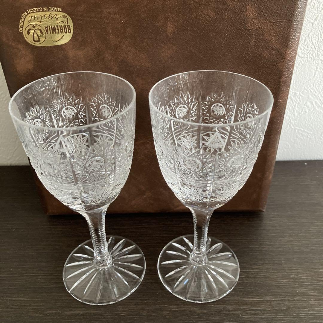 ボヘミアガラス(Bohemia glass) 4点セット ワイングラス デカンタ