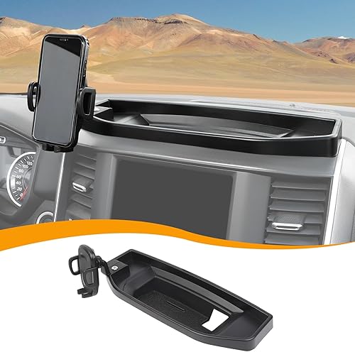 Miniatura 8 de Hoolcar Soporte de teléfono para tablero de montaje múltiple con caja de almacenamiento compatible con Dodge Ram 2012-2017, accesorios interiores