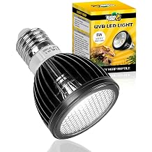 LUCKY HERP UVB Light for Reptiles, High-Intensity UVB Reptile Light Bulb 5W 10.0 LED Lamp, Full Spectrum UVA UVB Bulb for Reptiles, Desert UVB Light Ideal for Reptiles Bearded Dragons Tortoises