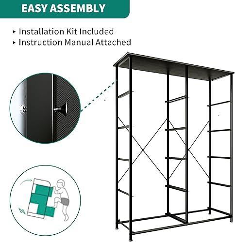 Miniatura 7 de YITAHOME Cómoda de 10 cajones, torre de almacenamiento de tela, unidad organizadora para sala de estar, pasillo, armarios, marco de acero