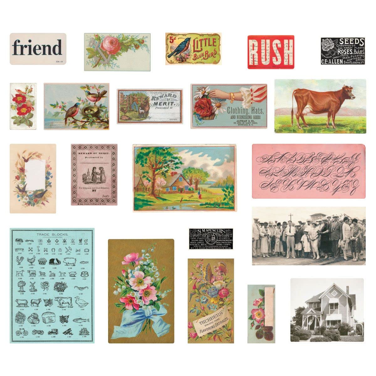 Spellbinders - Reward of Merit Miscellany- Flea Market Finds, GREY