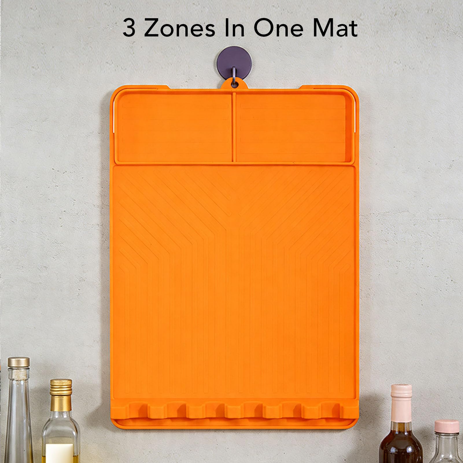 Haofy Tappetino Porta Spatola in Silicone da 15,75 Pollici | Mantiene Spatole e Pinze, Non Rotolano Via, Resiste Al Calore Elevato, Si Pulisce Facilmente con le Salviette, per Ripiano