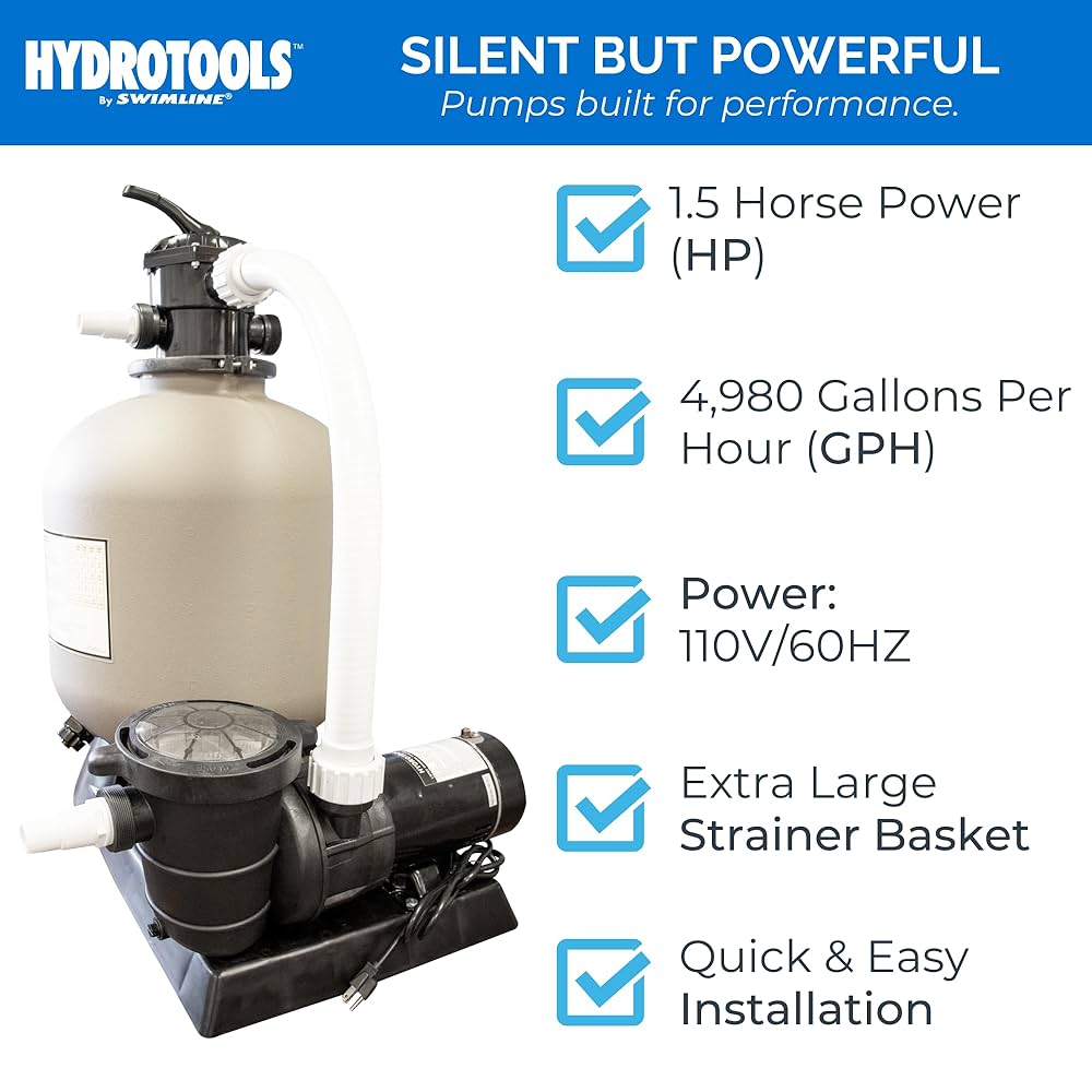 SURE  LIEN2 シュアライン Amazon.com : SWIMLINE HYDROTOOLS Pool Sand Filter Pump For