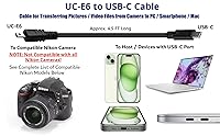 Vista 4 de USB Picture Transfer Charge Cable with USB-C Connector UC-E6 UC-E16 UC-E17 for Select Nikon Coolpix/DSLR Cameras for PC, iPhone 15, Smartphone