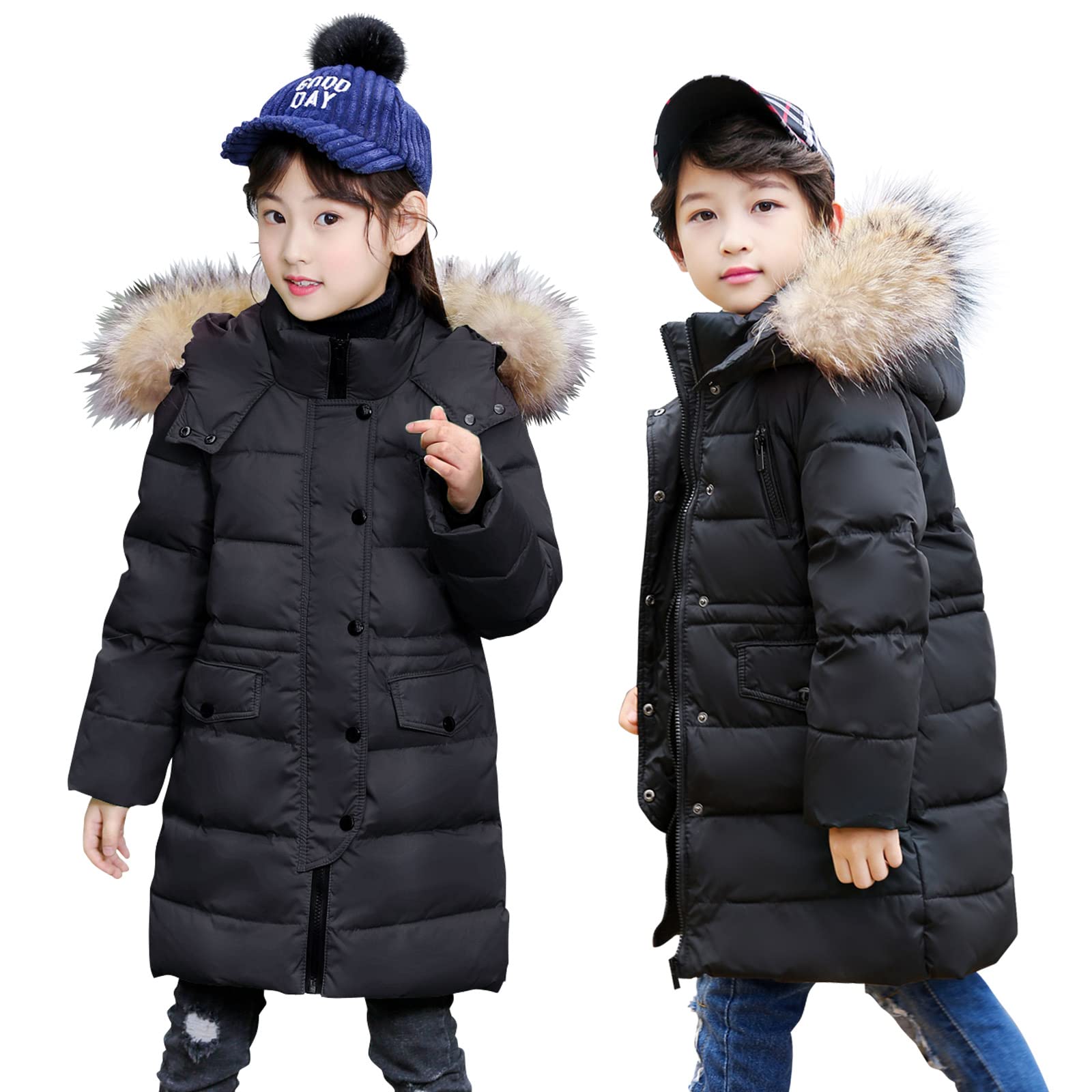MEILONGER Garçons Filles hiver vestes doudounes enfants Ski vestes à capuche doudoune épais dchneesuit manteau coupe - vent et imperméable