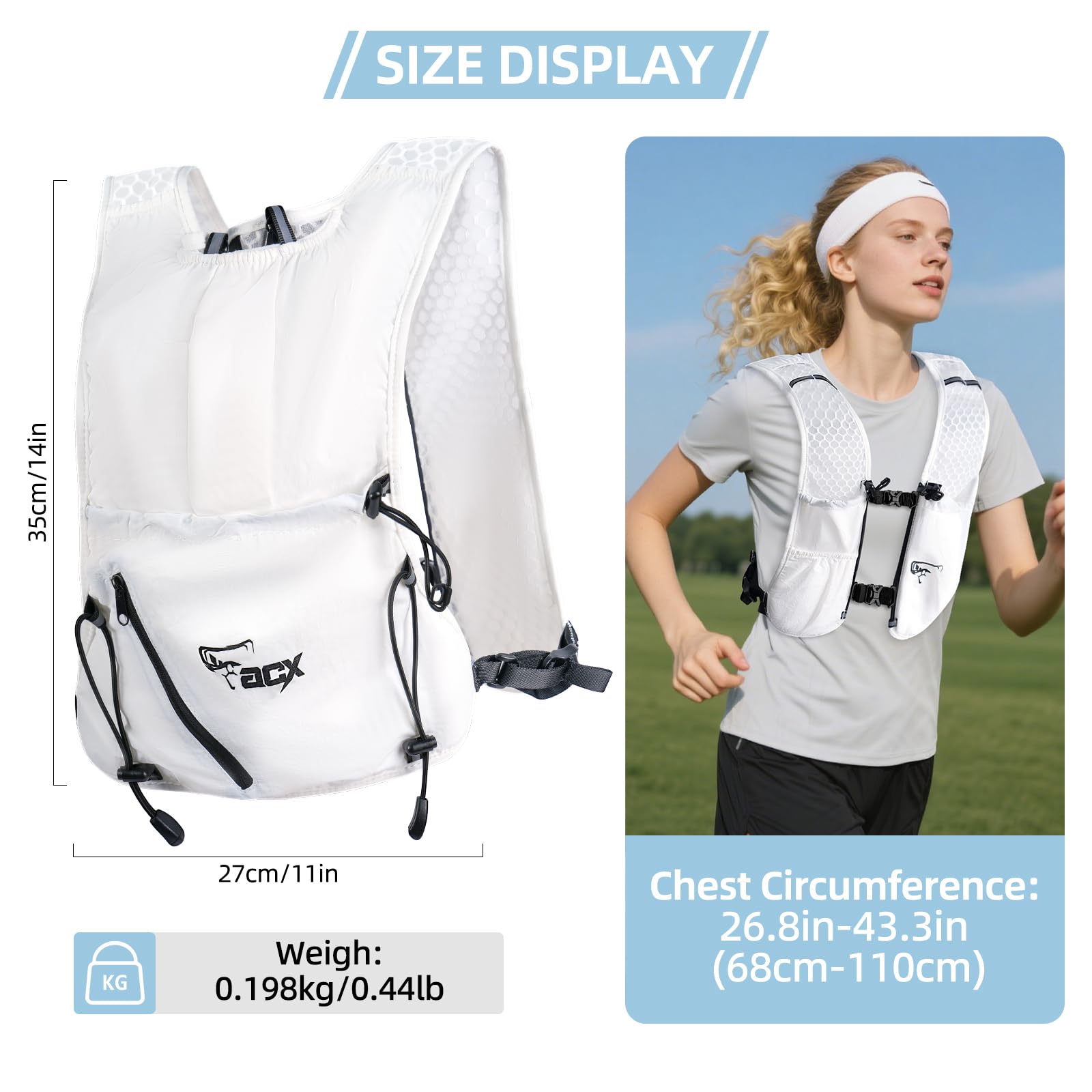 Mochila de hidratación para mujeres y hombres, chaleco ligero para correr con vejiga de agua de 1.5 L, mochila de agua transpirable para senderismo, correr, ciclismo, escalada, color 3