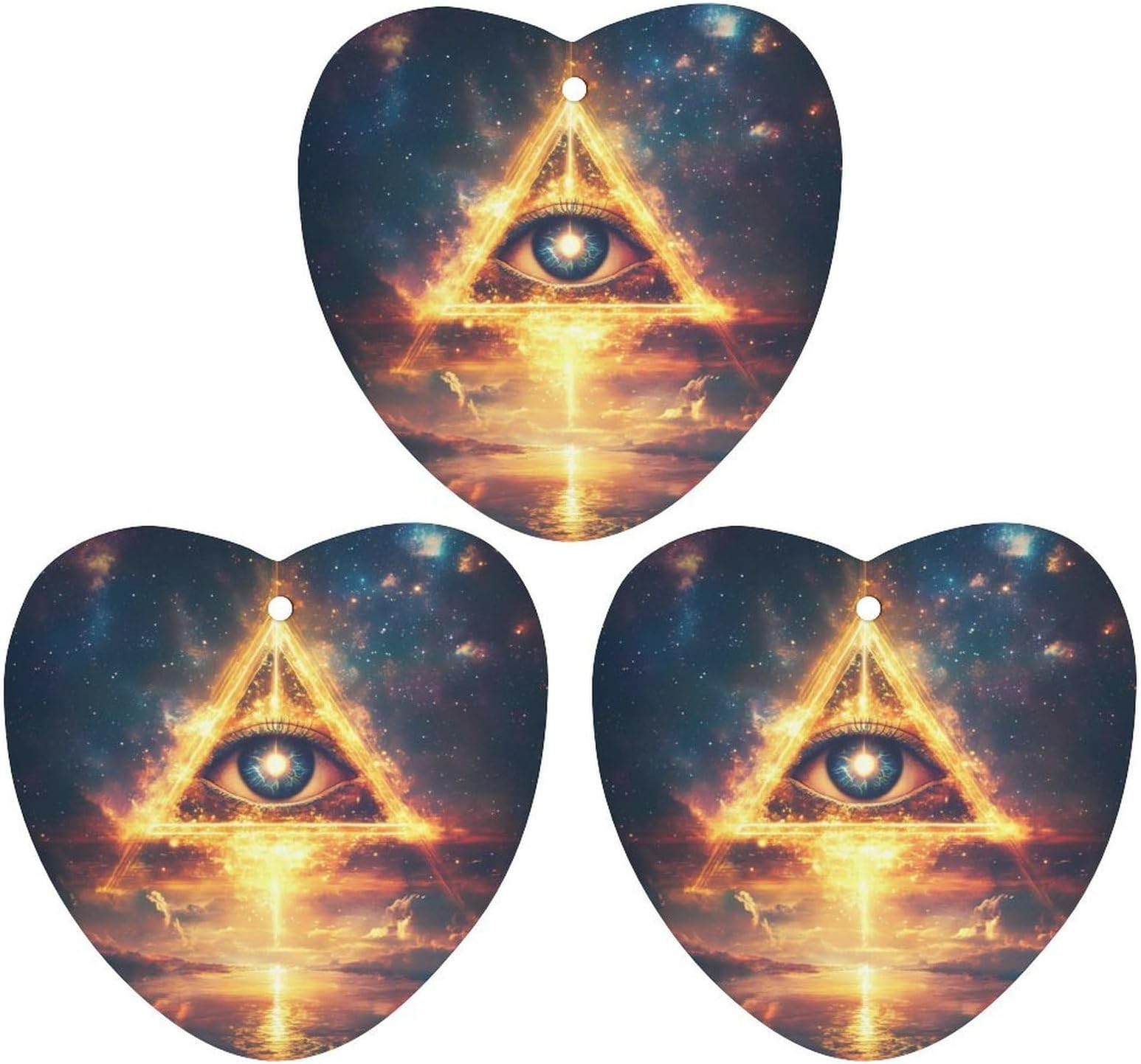 Psychedelic Egyptian Pyramid Third Eye Car Aromatherapy Tablets Hanging Air Freshener Fragrance Scented Cards