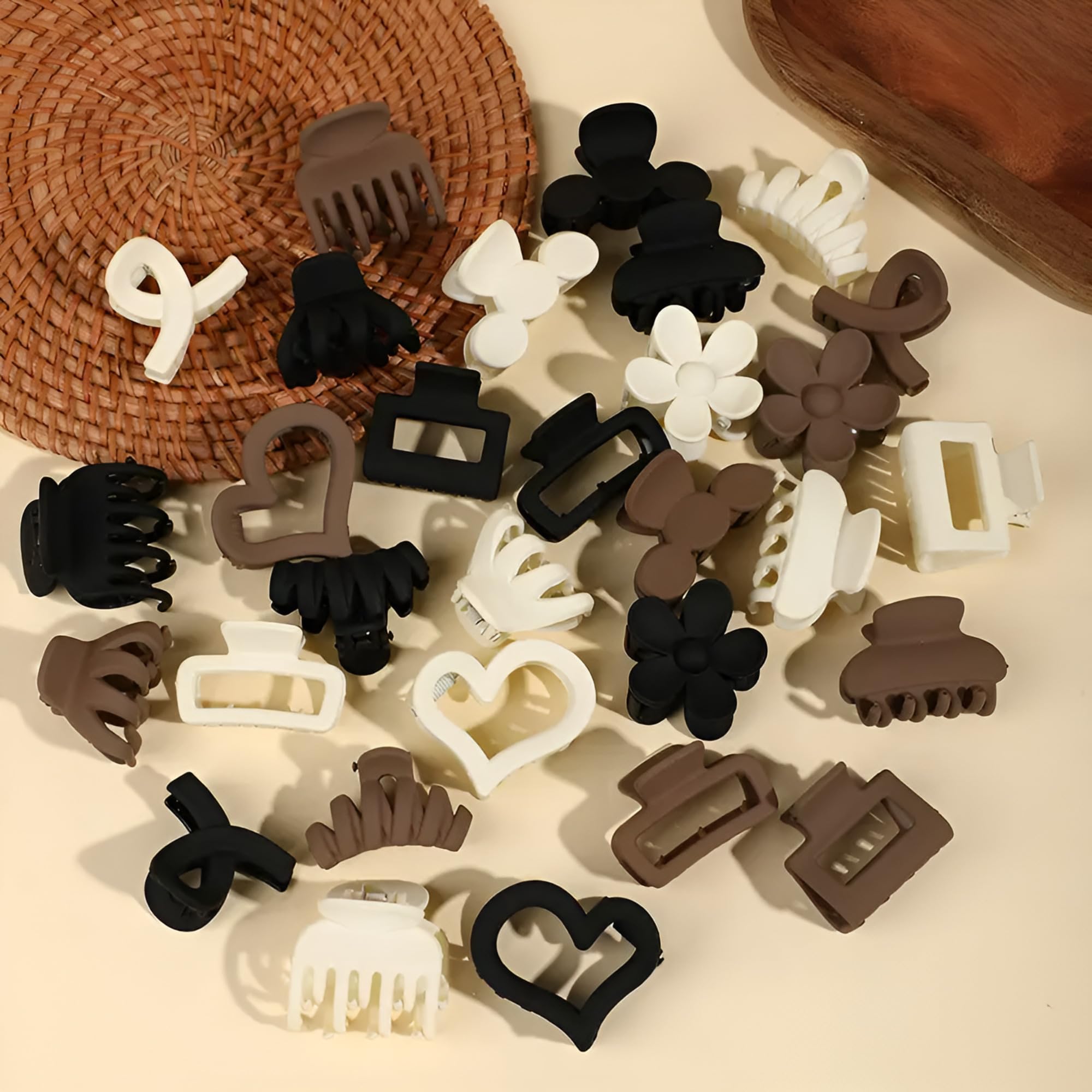 Glamifirsto 12 Pcs Flower Claw Clip Clutchers for Hair Small Claw Clips for Thin & Thick, Durable, Strong Hold Accessories for Women and Girls