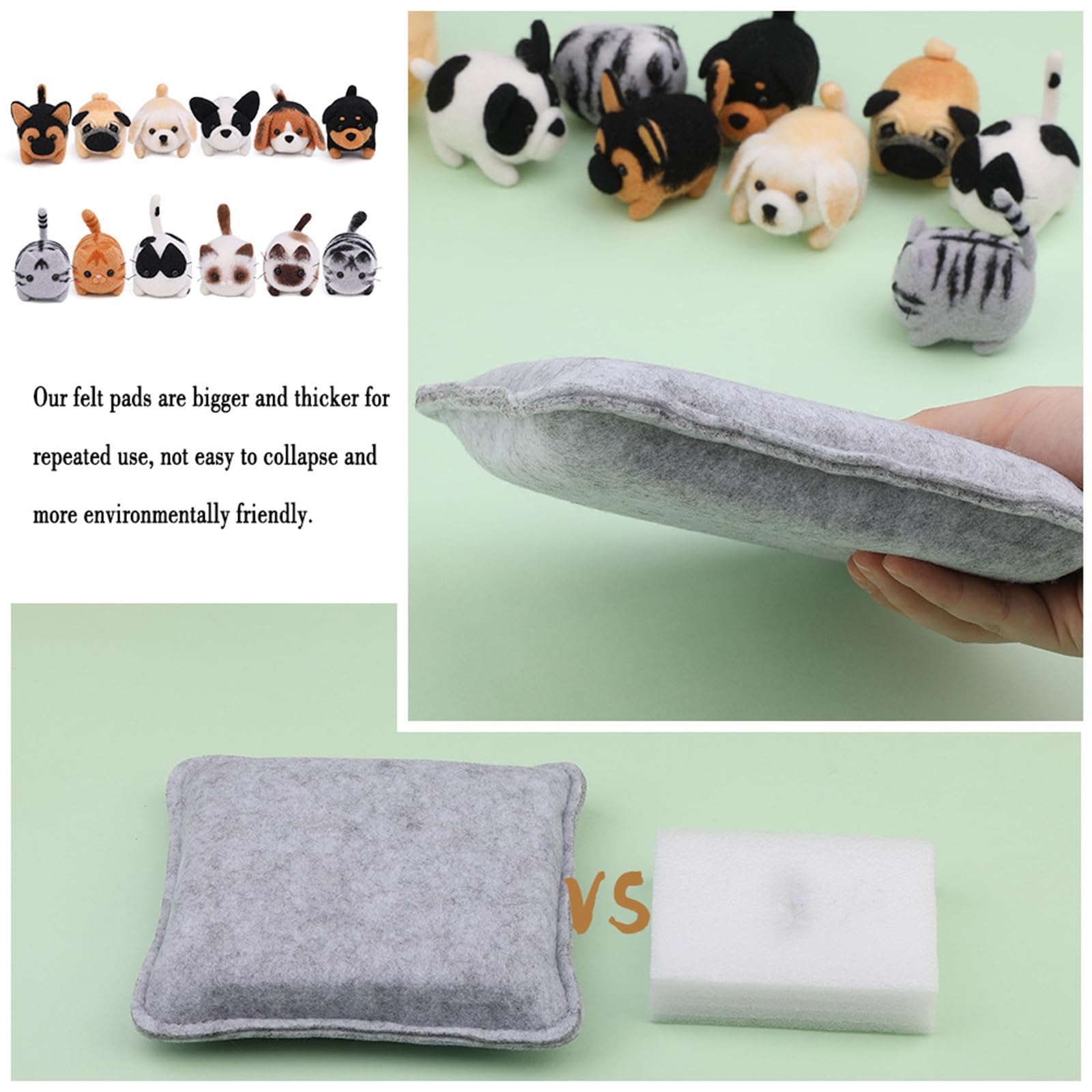 Gissroys Kits de suministros de fieltro de aguja de animales con herramientas para principiantes, juego de fieltro de aguja con herramientas