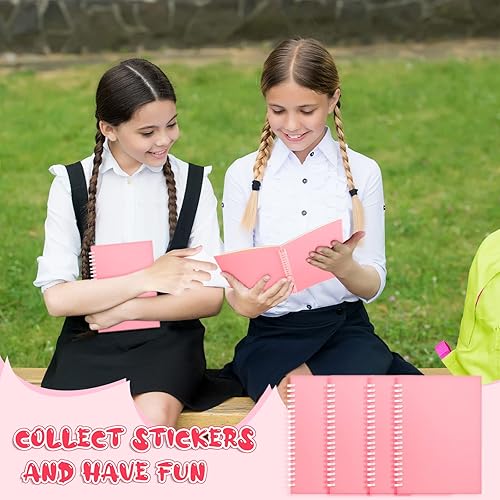 Miniatura 7 de 4 piezas de álbumes de recolección de calcomanías, libro de calcomanías reutilizables con una espátula de plástico y pinzas, tamaño A5, 8.3 x 5.8