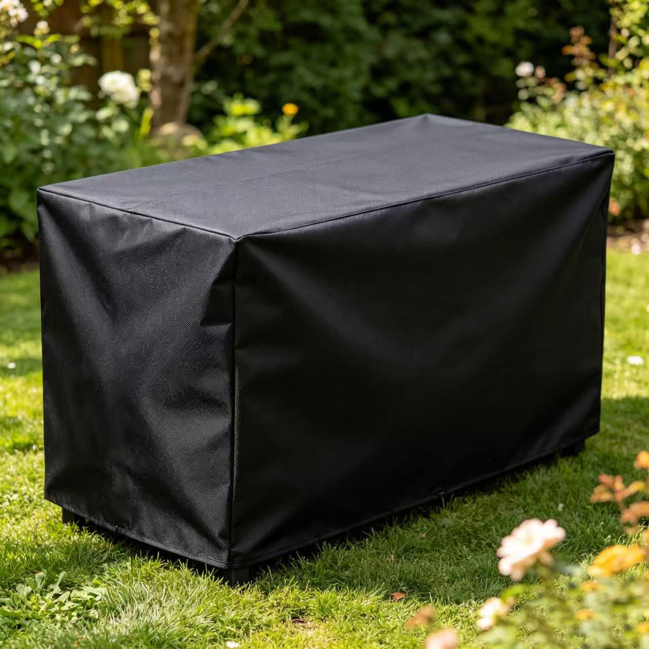 Extra Large Garden Furniture Covers,120x65x100cm Upgraded Heavy Duty 420D Oxford Fabric Waterproof Windproof Patio Outdoor Table Chair Cover with Anti-UV for Rattan Furniture Set - Black