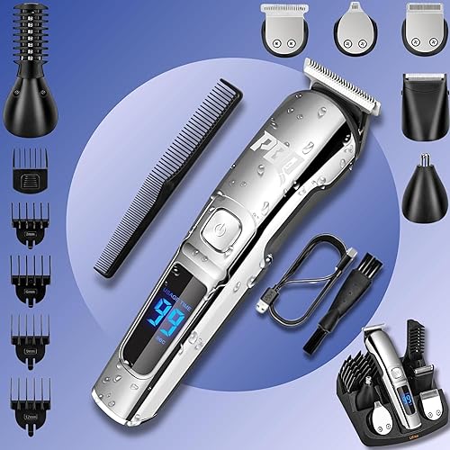 Miniatura 5 de La recortadora para hombres cuenta con maquinilla de afeitar eléctrica impermeable para tus necesidades, incluyendo nariz, cuerpo, cara y bigote,