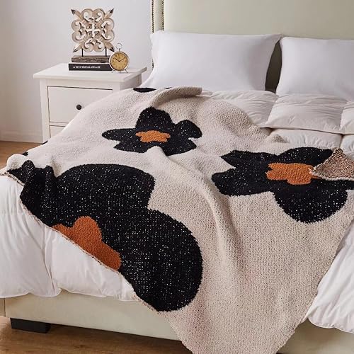 Miniatura 2 de GY Manta de microfibra mullida con patrón de flores grandes, para sofá, sillas, sofá, bebé y mujer, decoración del hogar para todas las estaciones,