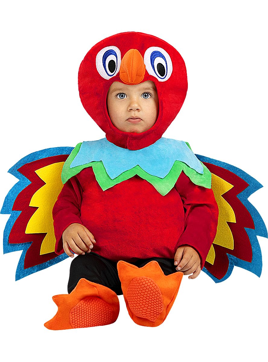Funidelia | Parrot Costume for Babies for baby Animals, Bird - Costumes for kids, accessory fancy dress & props for Halloween, carnival & parties - Red