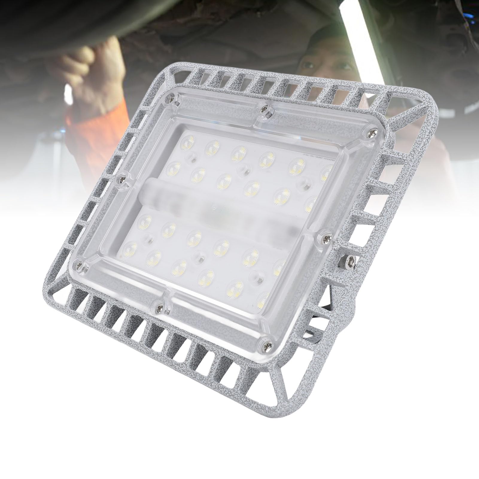 Bewinner Explosionsgeschützte LED-Leuchte, 50 W, 5500 Lm, 5000 K, Hohe Helligkeit, IP65, Wasserdicht, Industrieleuchte aus Aluminiumdruckguss für Lager, Werkstatt, Explosionsgeschützte 220-V-Lampe