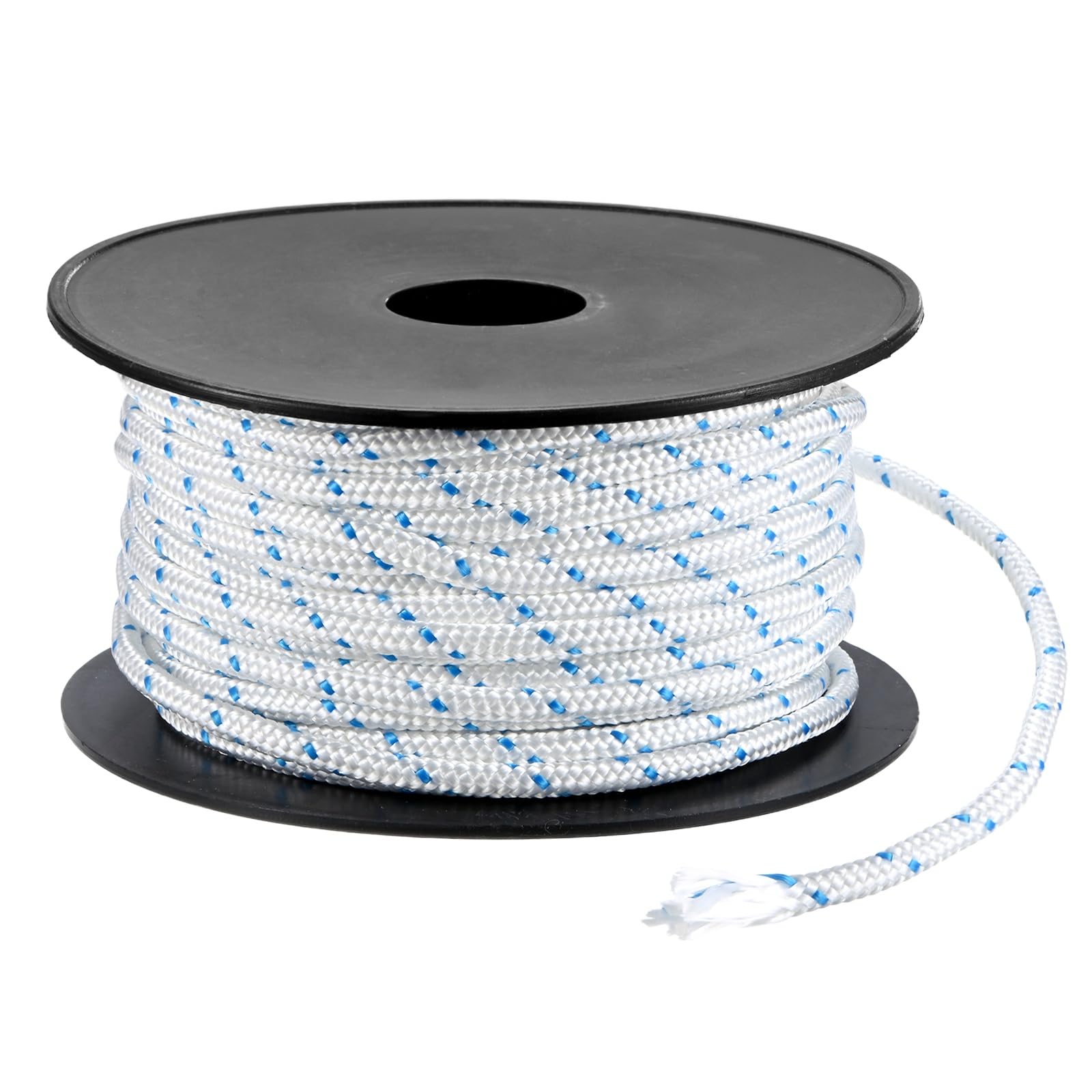 M METERXITY Corde de démarrage en nylon pour tondeuse/tronçonneuse/débroussailleuse - 6 mm x 30 m - Blanc et bleu