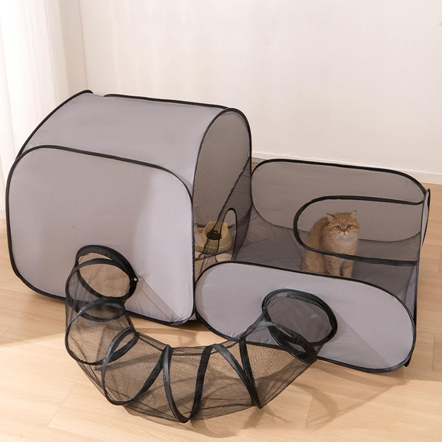 Foldable Cats Playpen Sunproof Ventilation Tunnel House for Outdoor Relaxation Shelter Resting Use Foldable Cage