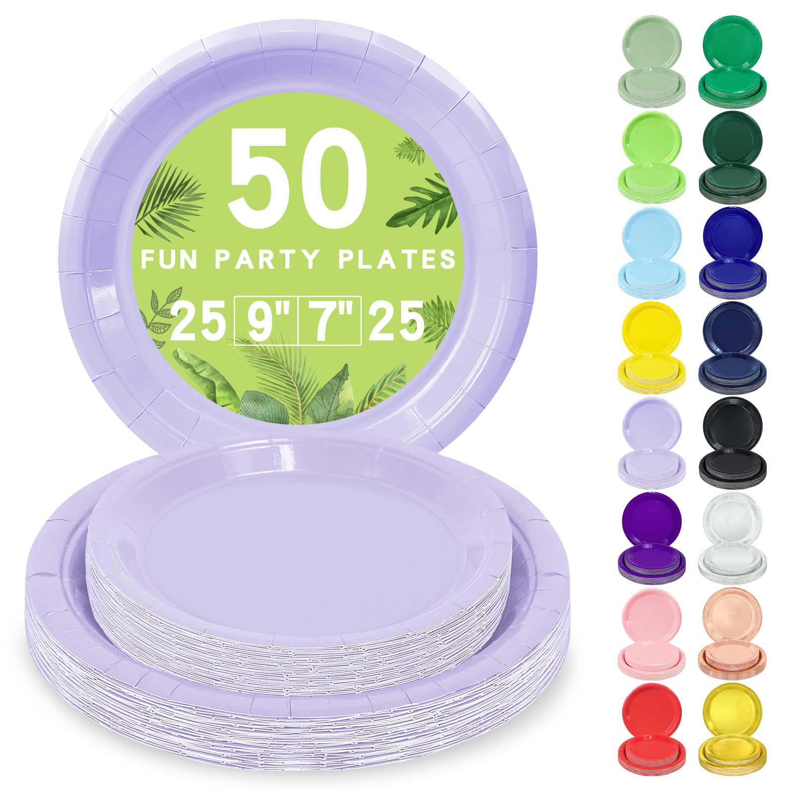 Exquisite Lot De 100 Assiettes Jetables En Carton Lavande De 22,9 Cm – Assiettes Jetables En Carton Lavande – Assiettes Jetables En Carton Lavande