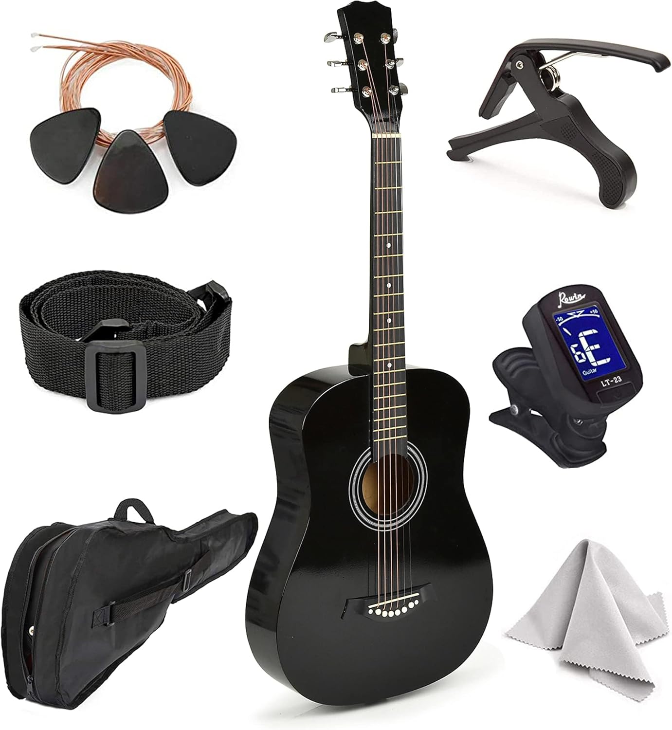 Acoustic Guitar For Kids By MasterPlay- 30” Beginner Guitar For Learners- Accoustic String Starter Kit: Guitar Bag, Tuner, Strap, Extra Strings, Picks, Wash Cloth, Capo (Blua)