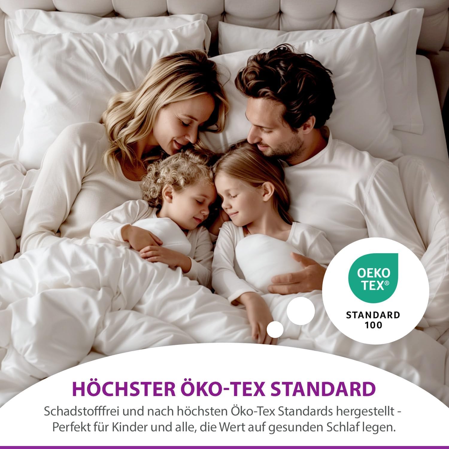 Premium Steppbettdecke & Kopfkissen Bettenset Für Allergiker Waschbar Ganzjahresdecke Vierjahreszeiten-Bett mit Klimafaser Steppdecke (135 x 200cm - 2er Set)
