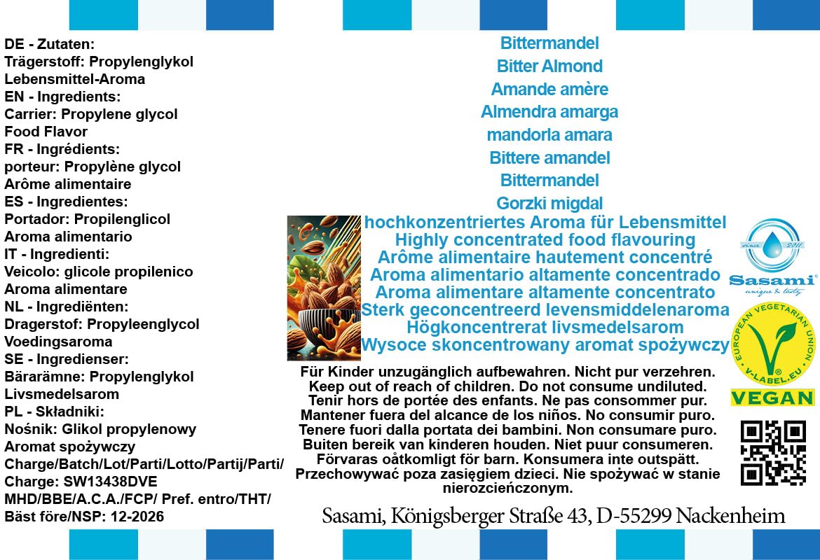 Gorzki migdał aromat koncentrat – Wegański – Sasami – 100ml
