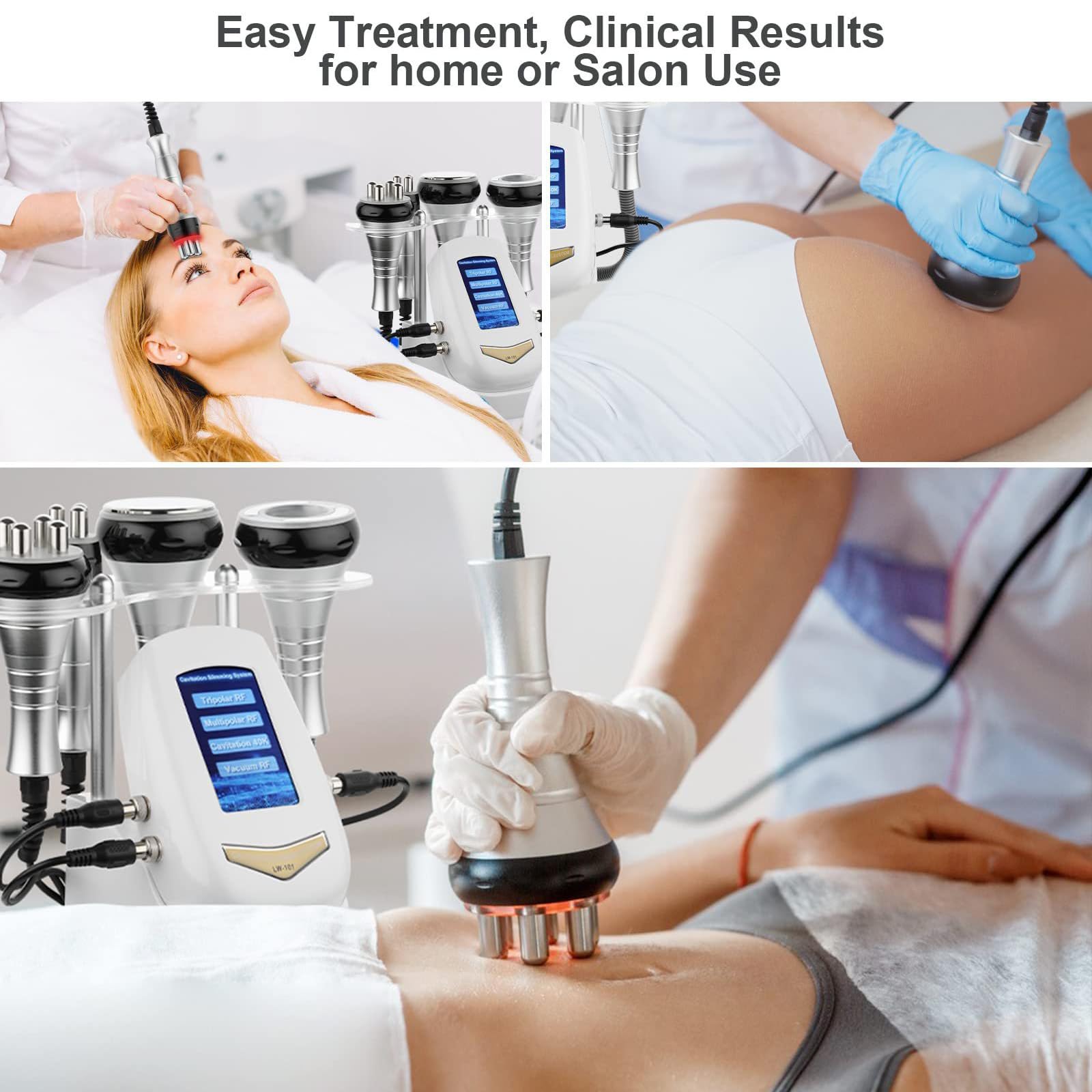 4 in 1 Radiofrequenz Gerät Gesicht, 40K Ultraschall Kavitation Radiofrequenz Gerät, Elektrische Cellulite-Massagegeräte, Zur Face Lifting und Gewichtsabnahme