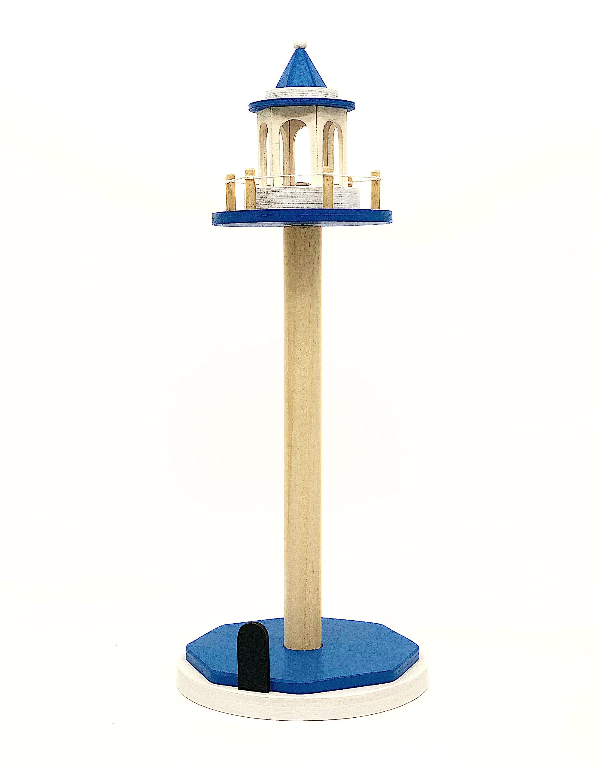 Porta rotolo carta da cucina, porta rotolo per casa, portarotolo legno blu azzurro, faro nautico in stile marino, arredo cucina, portarotolo carta, regalo per mamma
