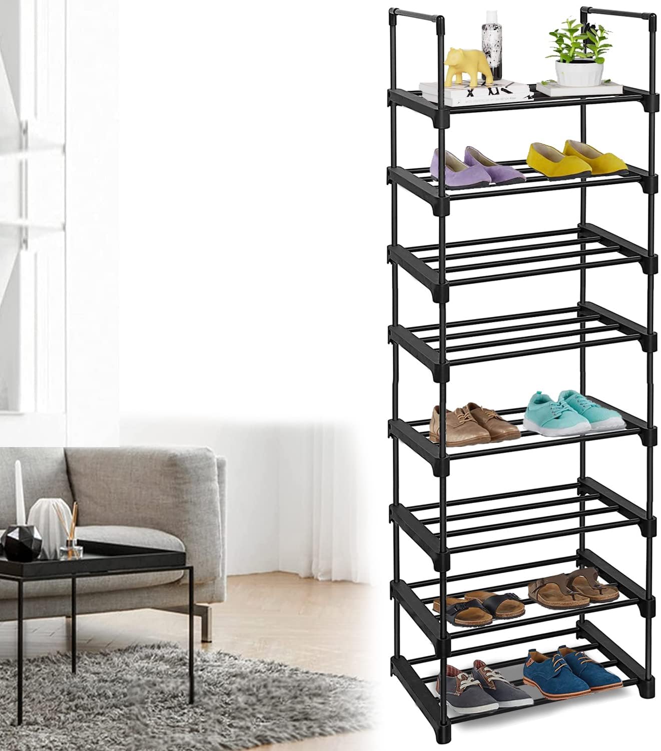 Zapatero de 5 Niveles Negro, 91x60x29cm Organizador de Zapatos