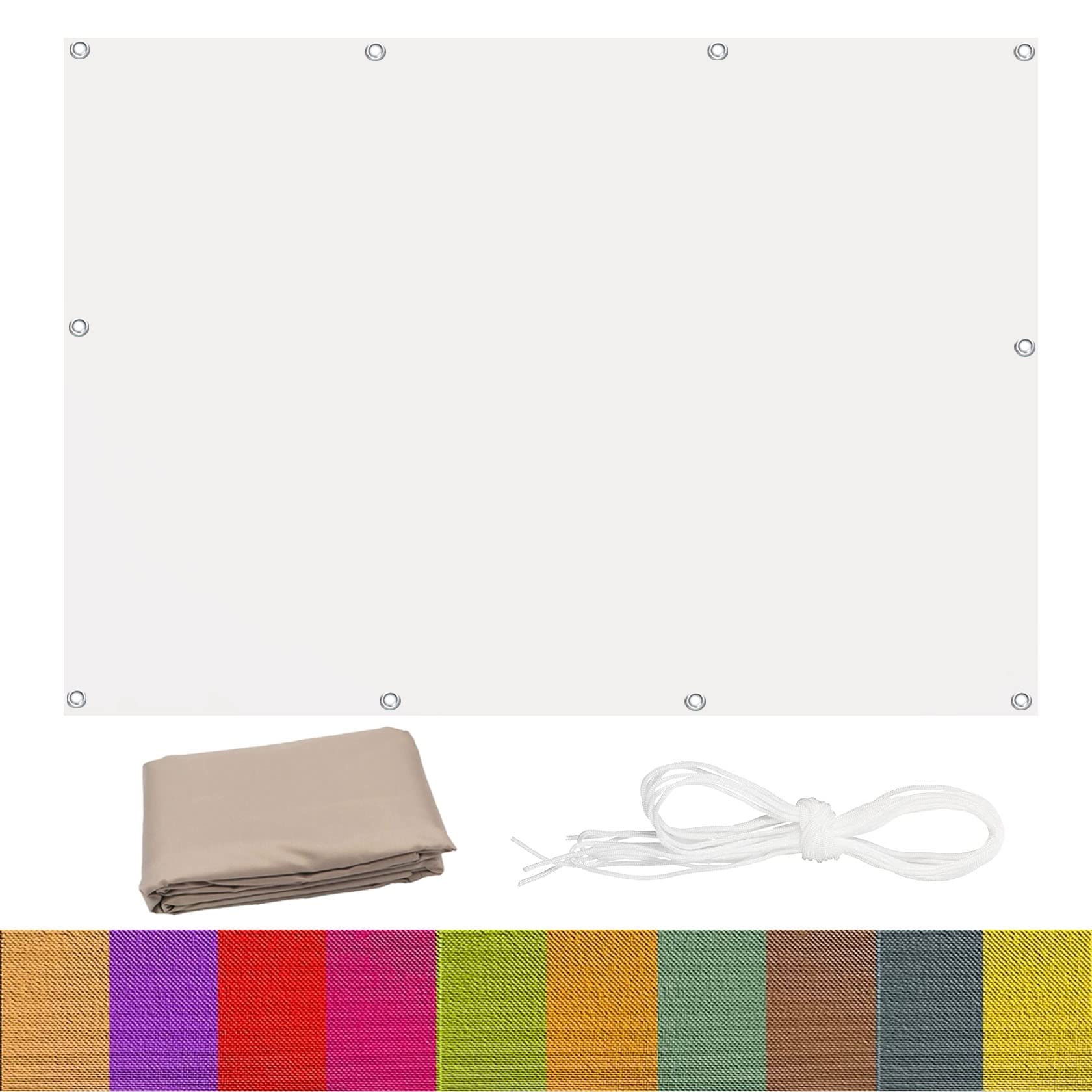 Toile ombrage imperméable 6 x 6 m blanc avec protection UV patio