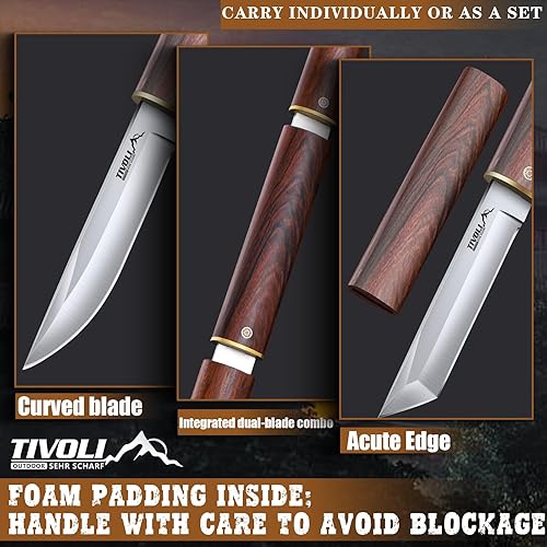 Miniatura 3 de TIVOLI Cuchillo de filete y deshuesador de 8.5 pulgadas para recortar carne, afilado forjado a mano alemán 1.4116 Super Steel Full Tang y diseño de