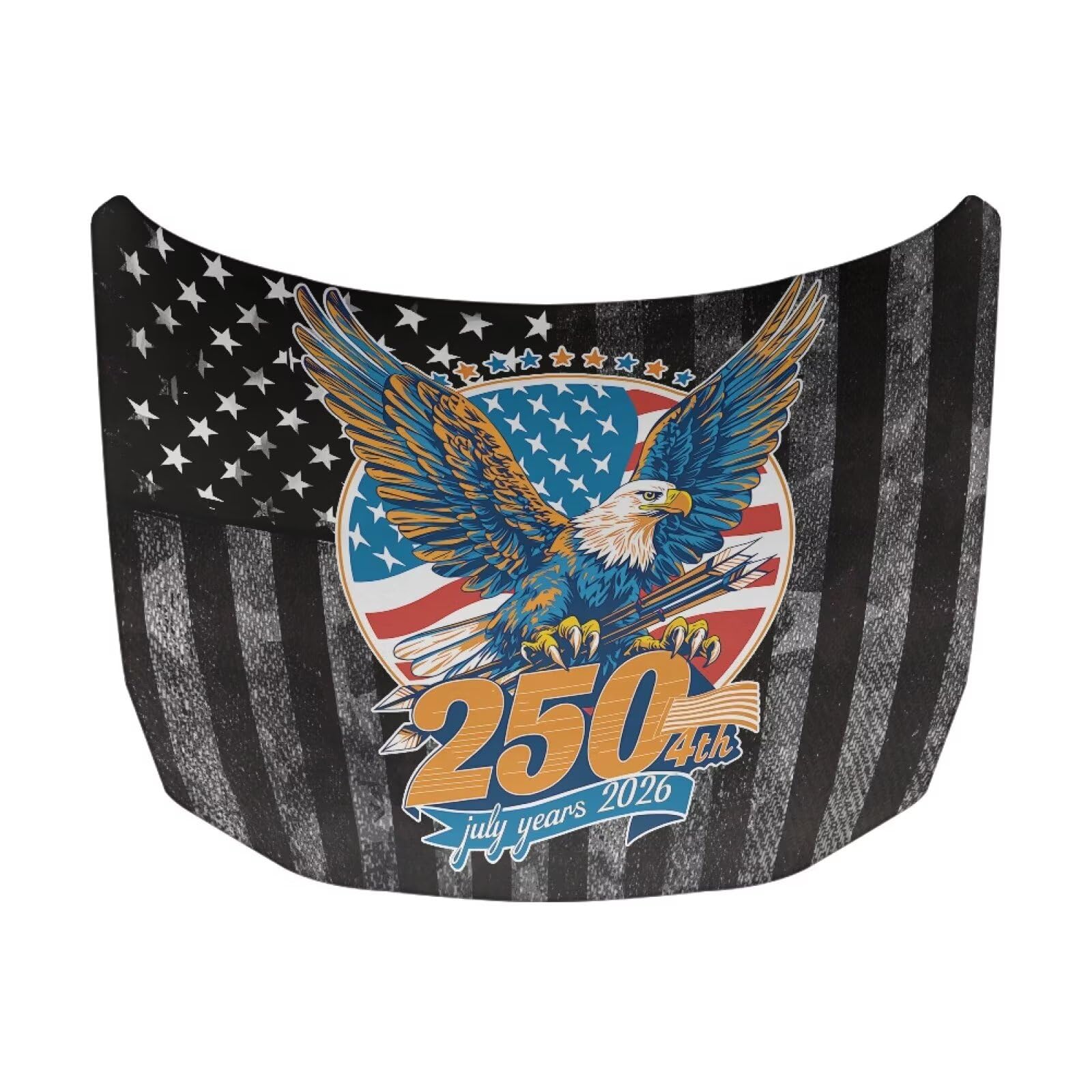 Car Hood Cover Elastic Washable Hood Covers for Cars USA 250th Birthday Print Auto Hoods Protector Automotive Decor Half Car Cover for Cars Hoods Banner Replacement
