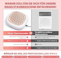 LIARTY 130W Körömpor Elszívó Gép, Professzionális Manikűr Porszívó Erős Szívóerővel, Körömstúdió Szűrős Berendezés Rózsaszín 6