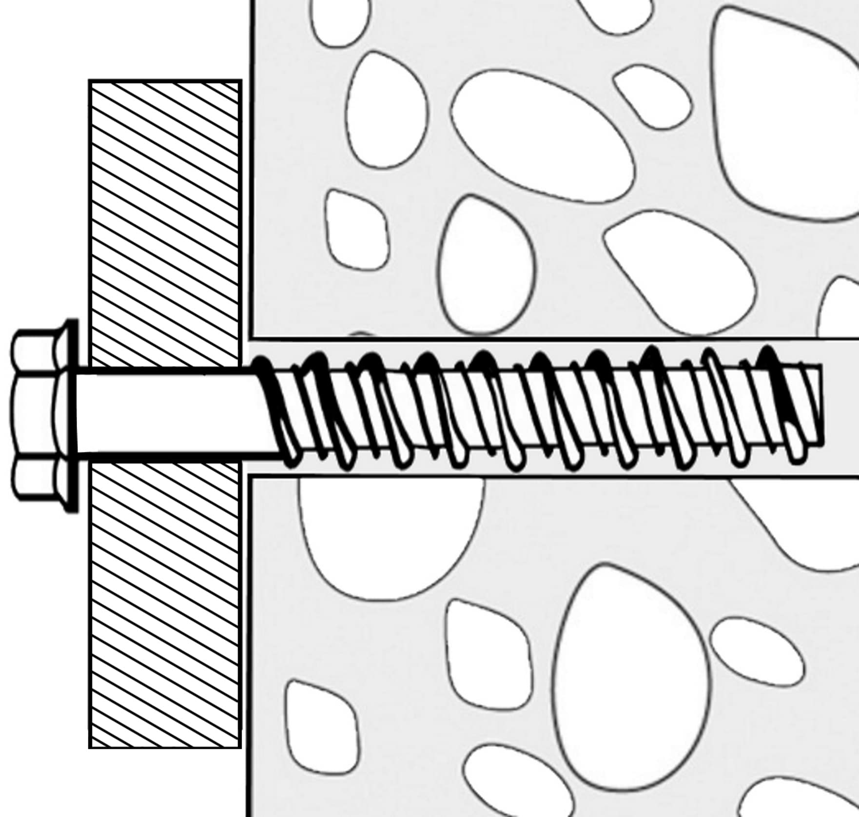 AERZETIX - C57362 - Lot de 10 Vis pour béton à tête hexagonale à embase/collerette Ø7.8x140 mm - fixation directe sans cheville - pour clé à 6 pans 10 mm - en acier - pour rénovation construction