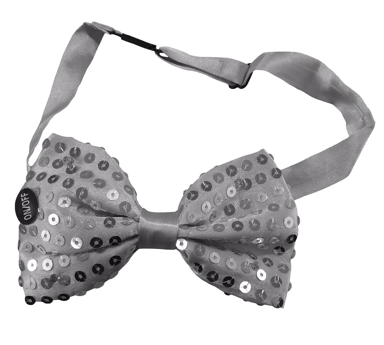 Forum Novelties Light up Sequin Bowtie, Silver