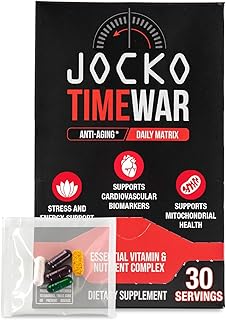 Jocko Fuel TIME WAR - Multivitamin for Men & Women. NAD Supplement for Healthy Aging, Heart, Bone, & Eye Health. Essential Vitamins and Minerals, Supports Stress Relief + Energy Levels - 30 Day Supply