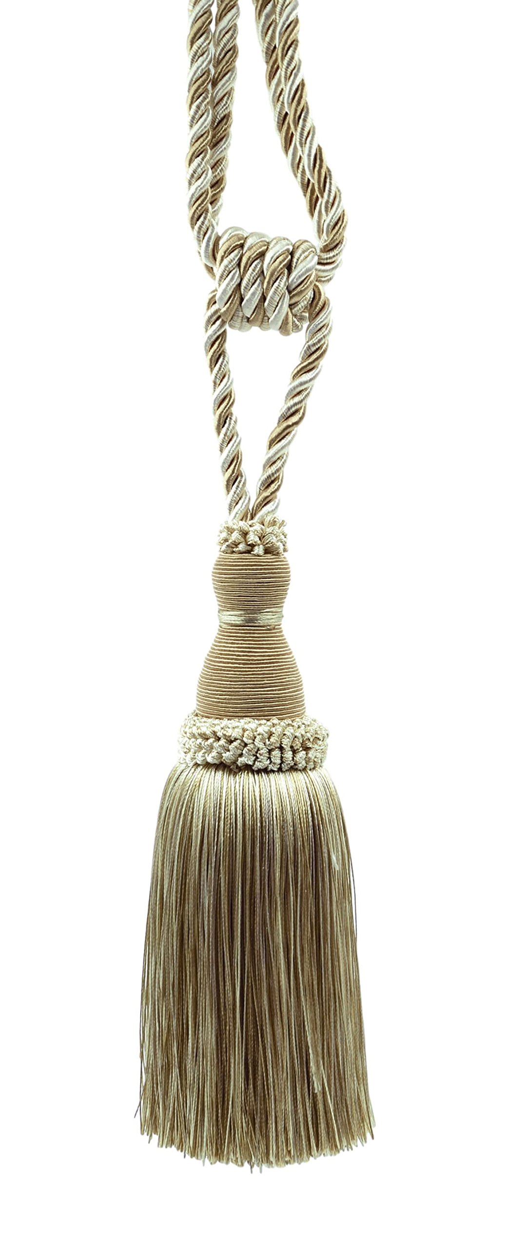 DÉCOPRO Noblesse Collection Lot De 2 Embrasses à Pompons Pour Rideaux - Vert Olive 20 Cm Style TBH8