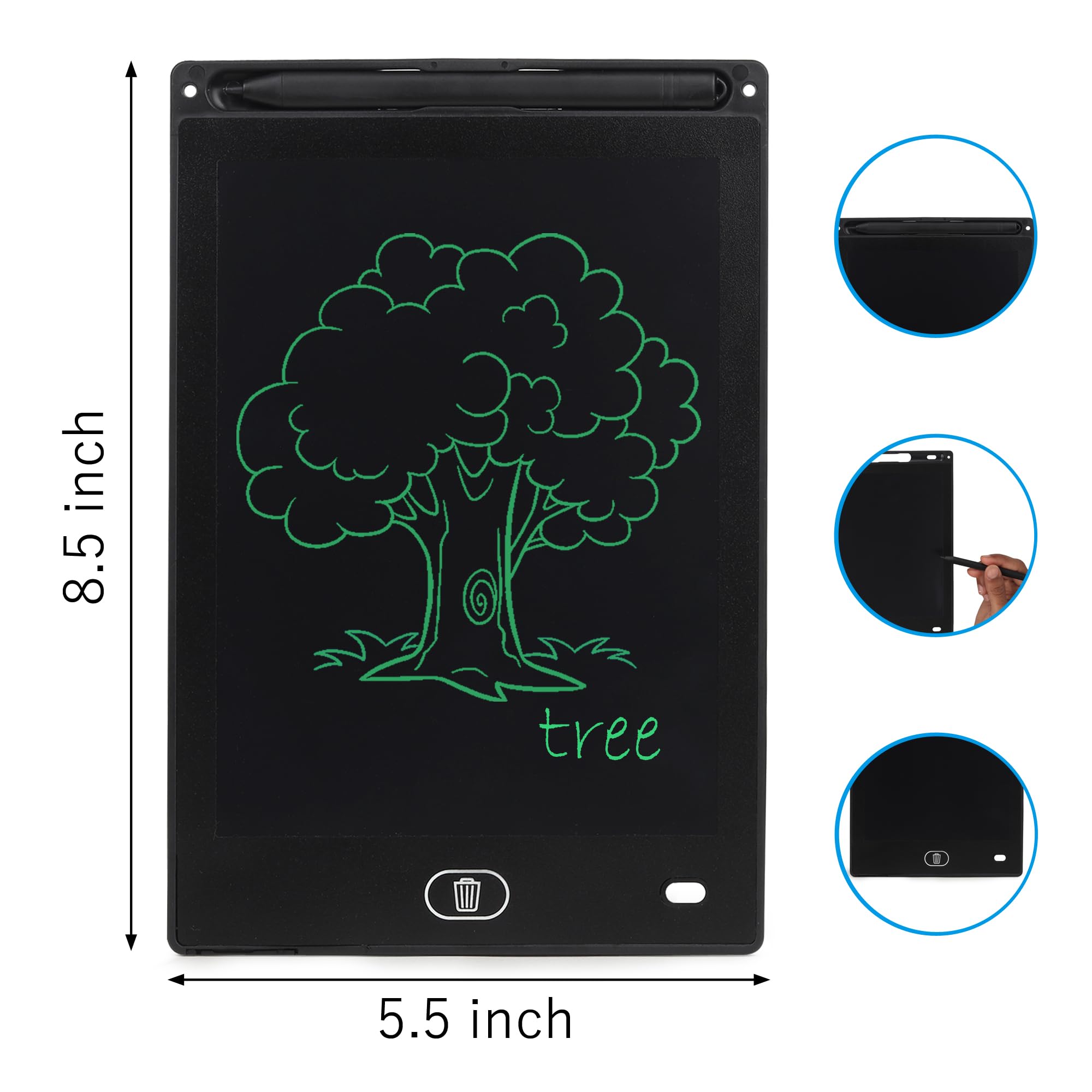 Yajnas Ruffpad - Blocco da scrittura LCD con penna, per disegno digitale riscrivibile, per giocare e scrivere a mano, tablet per bambini e adulti, per scrittura elettronica, lavagna in ardesia, regalo