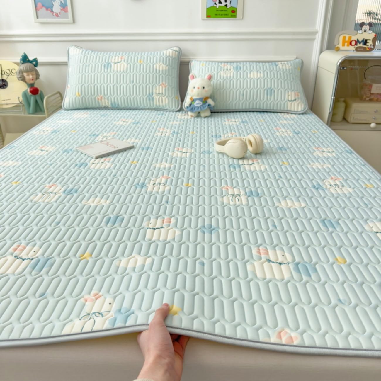 Drap en soie glacée lavable en machine pour contrer la canicule au lit