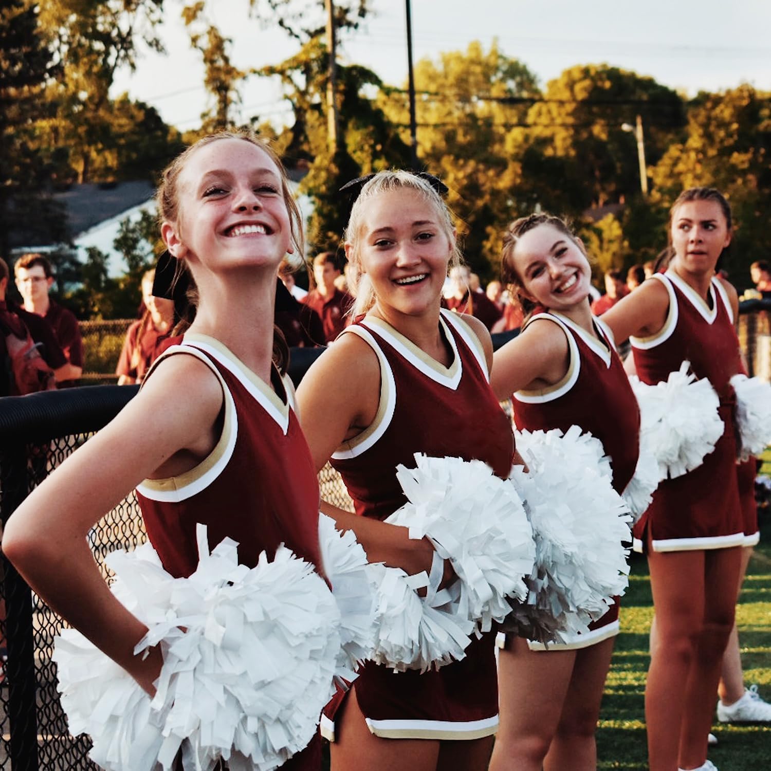 Hooshing Pompon Olografici Rosso E Bianco – Con Manico A Forma Di Pipistrello, Per Cheerleader, Sport, Tifo, Adulti E Bambini