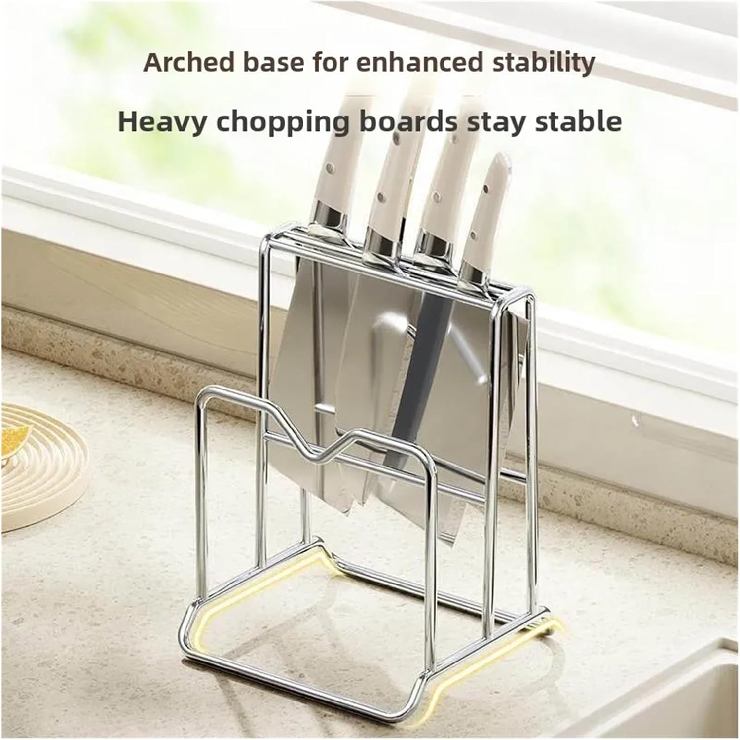 Stainl Steel Knife Ra Inteated Storage Elf Tools Drain Board Pot Lid Holder Kitchen Organizer
